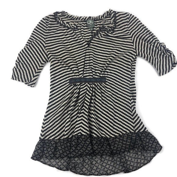 One September Blouse Womens Small Black White - Picture 1 of 15